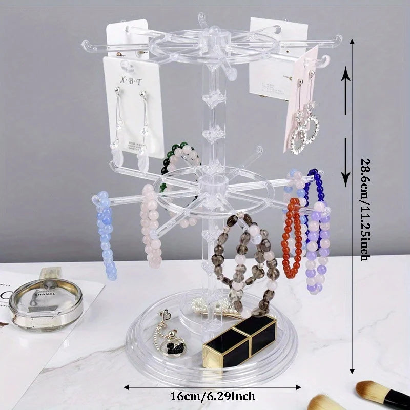 2-Tier Rotating Jewelry Stand – Necklace & Bracelet Organizer Jewelry Display Stand Babs