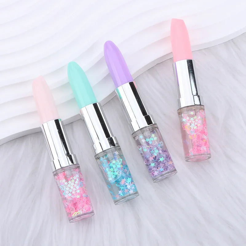 Lipstick Shape Quicksand Gel Pen – Fun Student Gift & Stationery Novelty Gel Pen Babs set