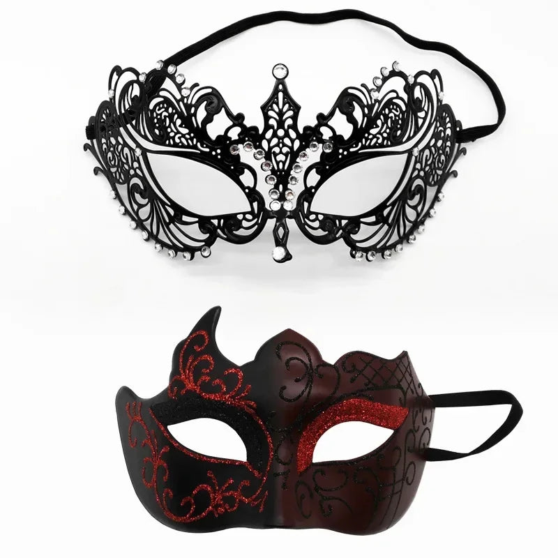 Couple Masquerade Masks Set – Halloween Carnival Cosplay Party Masquerade Mask Set Babs 3a
