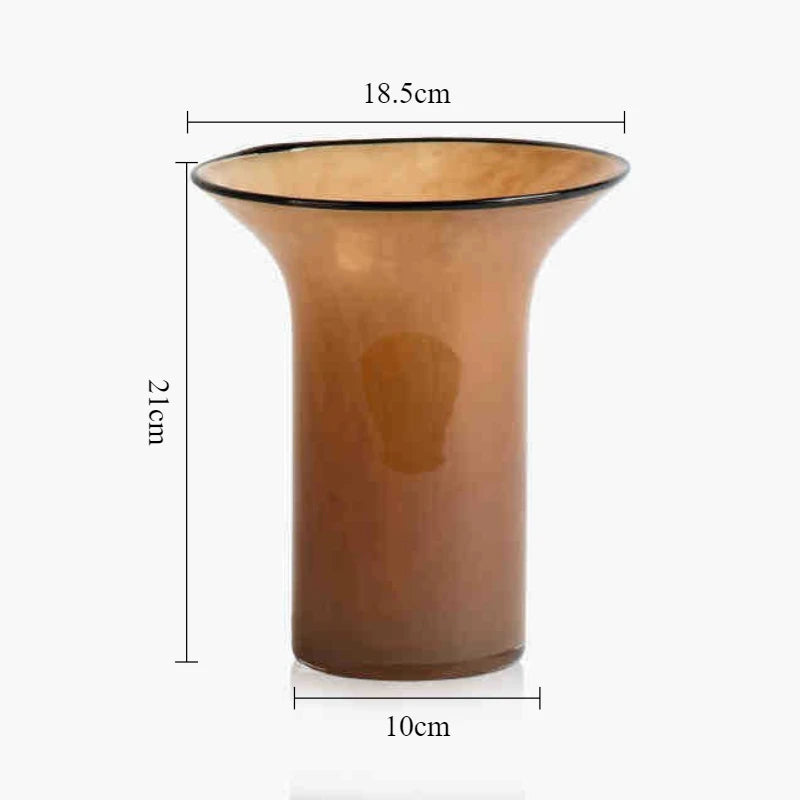 Modern Glass Vase – Large Caliber Home Décor Flower Bottle Decorative Glass Vase Babs Brown