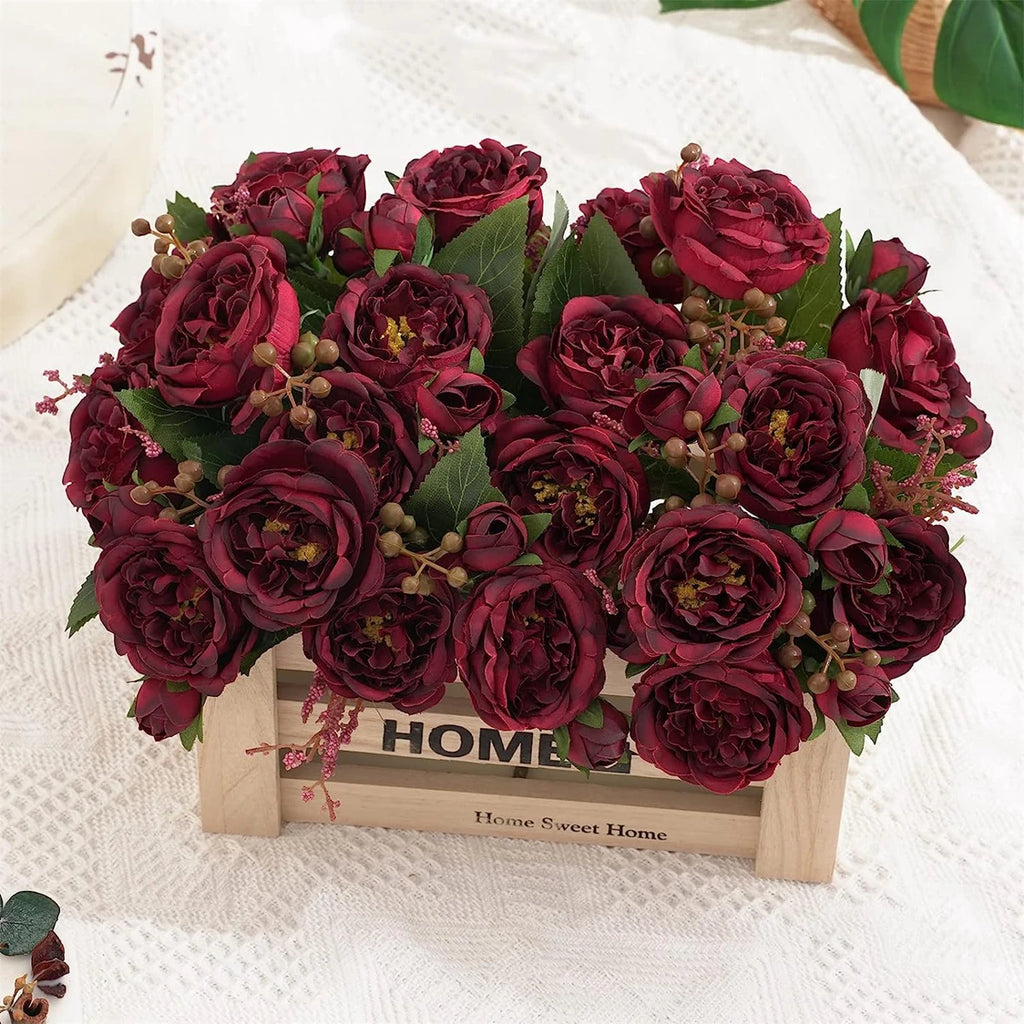 Artificial Silk Peony Bouquet – Wedding & Home Floral Decor Artificial Silk Flowers Babs