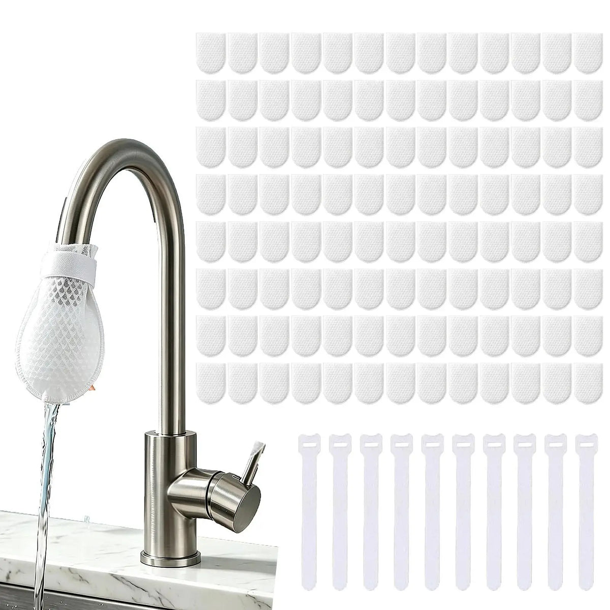 Faucet Filter Cotton Bag – Anti-Splash Tap Purifier, 200 Pack Faucet Filter Bag Babs F
