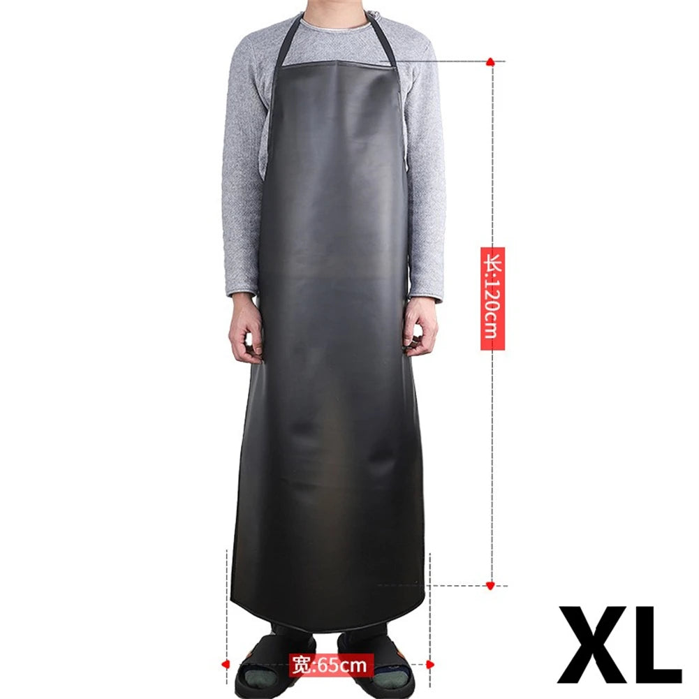 Waterproof Black PVC Apron – Oil-Resistant Kitchen & Work Waterproof PVC Apron Babs XL 120x65cm