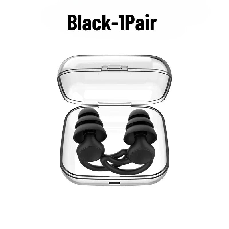 Soft Silicone Earplugs – Noise Reduction & Swimming Silicone Earplugs Babs Black-1Pair