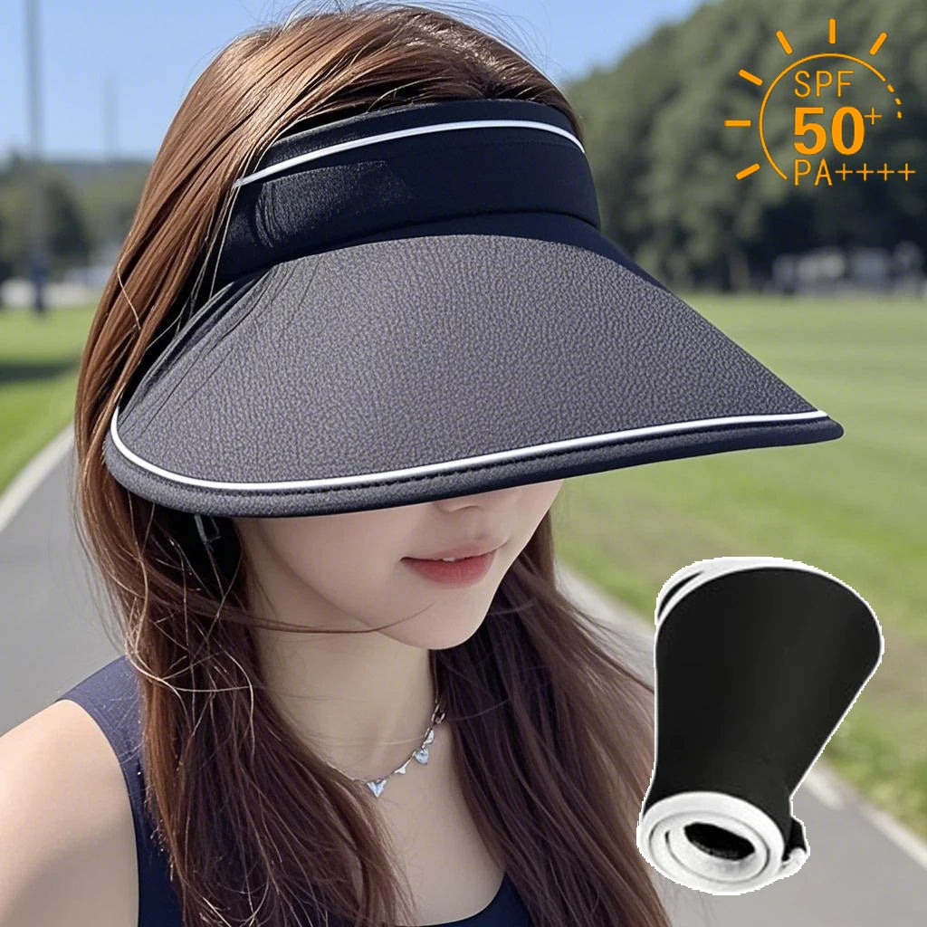 Women's Wide Brim Open-Top Sun Visor Hat – UV Protection Sun Visor Hat Babs