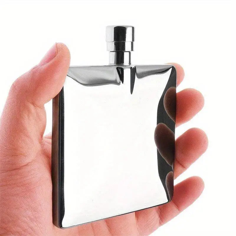 4oz Stainless Steel Flat Hip Flask – Portable Square Travel Flask Hip Flask Babs