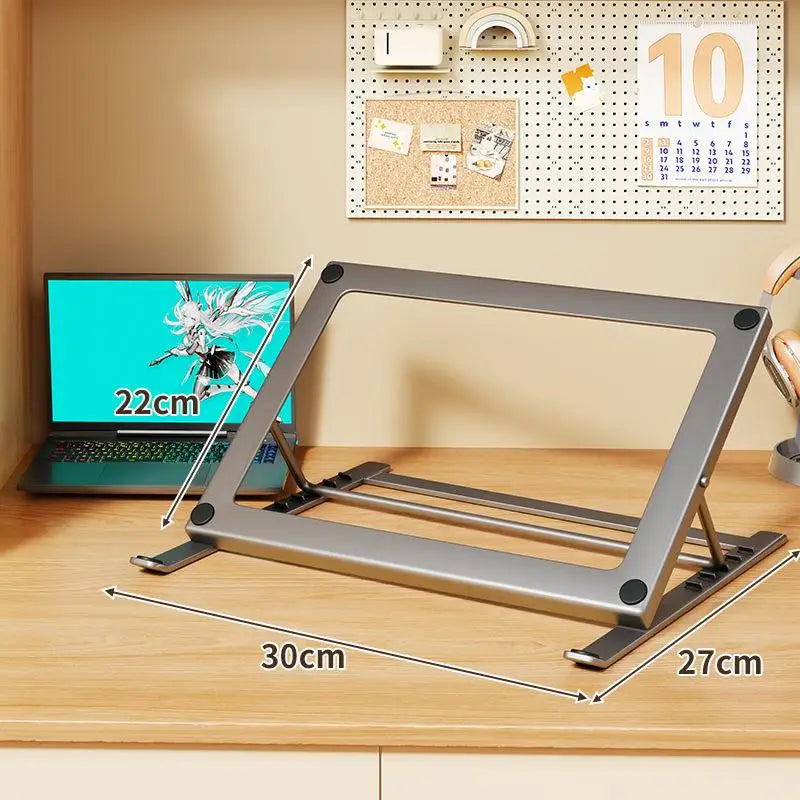 HUXUAN Foldable Iron Laptop Stand | 5 Angles, Anti-Slip Pads Laptop Stand Babs A3