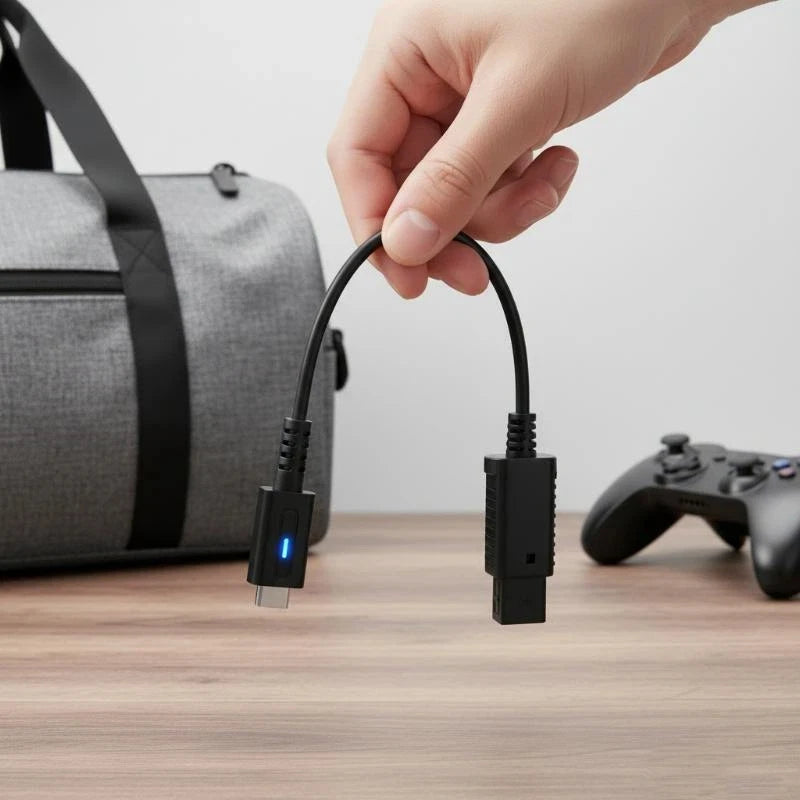 USB-C 45W PD GameCube Power Cable – 12cm Blue LED Adapter Game Console Power Cable Babs