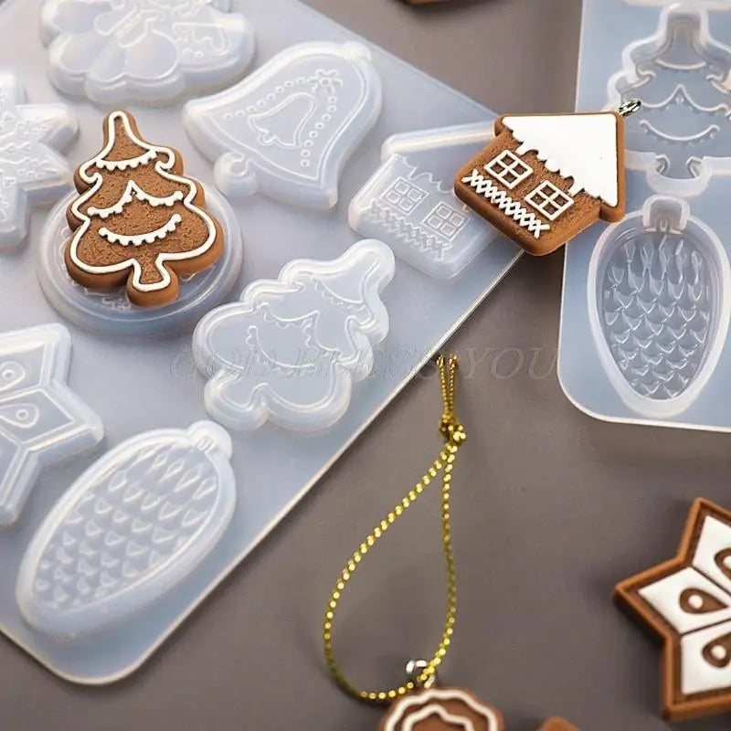Christmas Silicone Resin Mold – Tree, Snowflake & Elk Keychain Silicone Resin Mold Babs