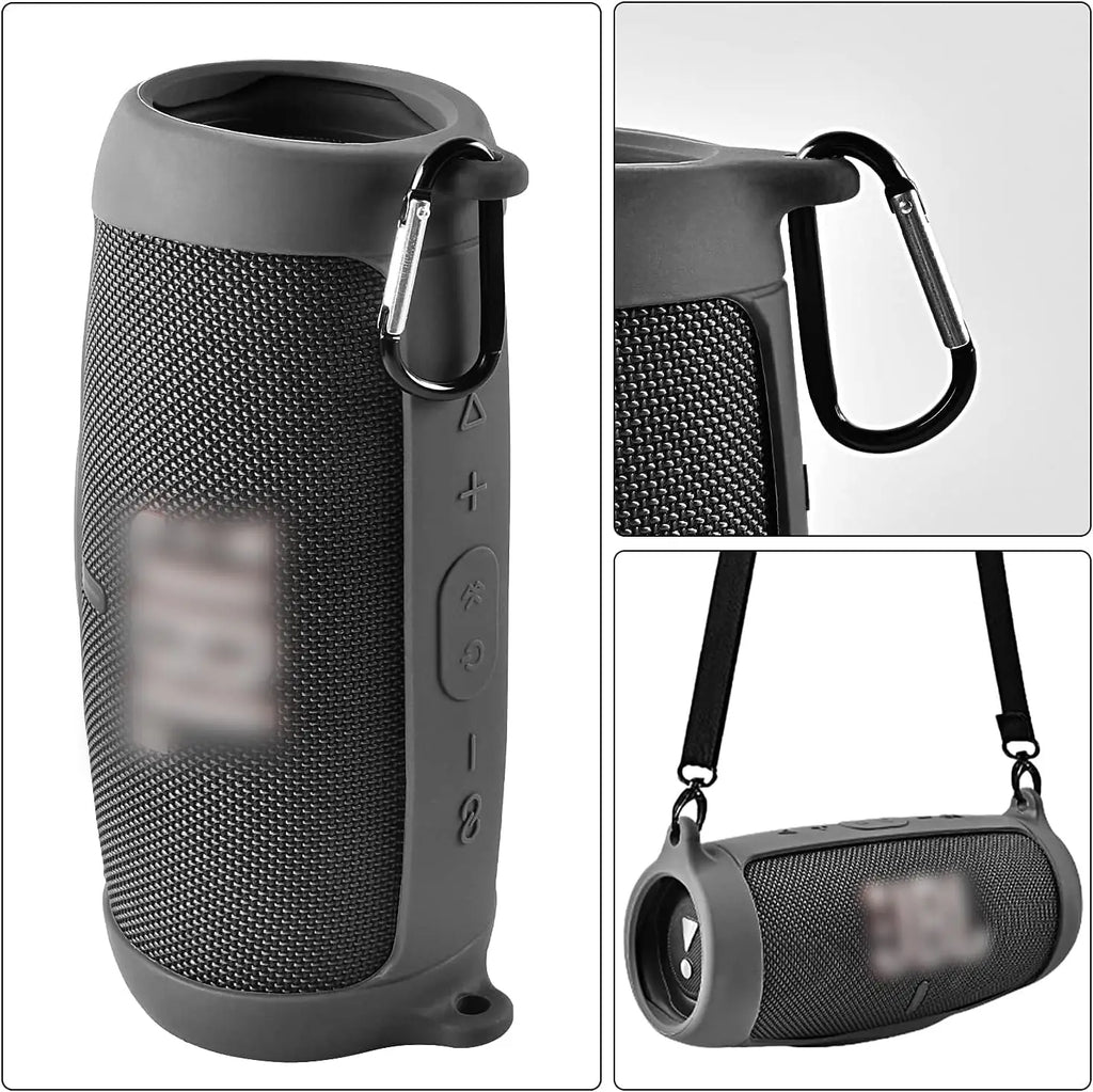 Silicone Case Cover for JBL Charge 5 Speaker with Carabiner Speaker Protective Case Babs