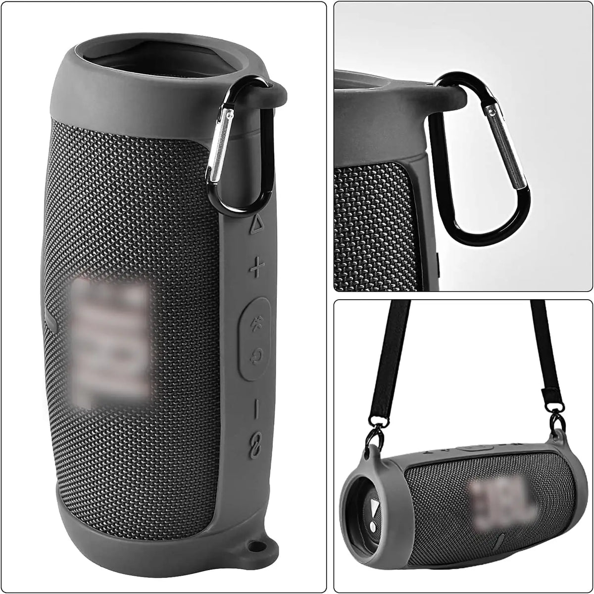 Silicone Case Cover for JBL Charge 5 Speaker with Carabiner Speaker Protective Case Babs