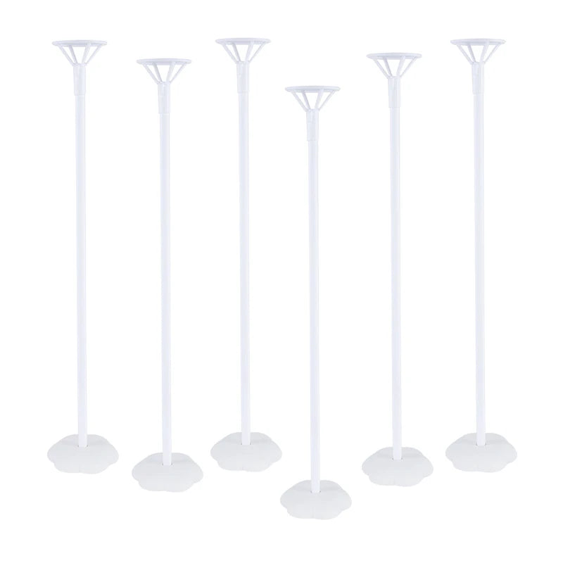6-Piece Balloon Stand Base Column Holder for Parties Balloon Column Stand Babs white