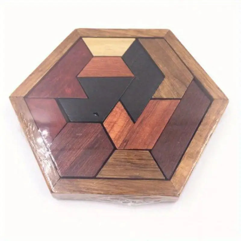 Hexagonal Wooden Geometric Jigsaw Puzzle Board – Educational Toy Wooden Jigsaw Puzzle Babs 1pc