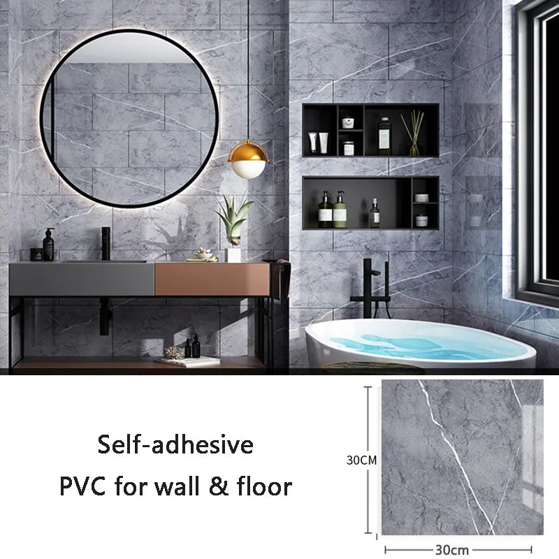 Self-Adhesive Marble PVC Floor & Wall Stickers 30x30cm Wall & Floor Stickers Babs ELS-19 10pcs-30x30cm