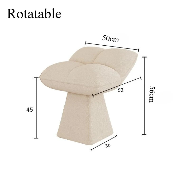 Nordic Modern Ottoman Stool – Cushioned Pine Wood Square Seat Ottoman Stool Babs Coffee