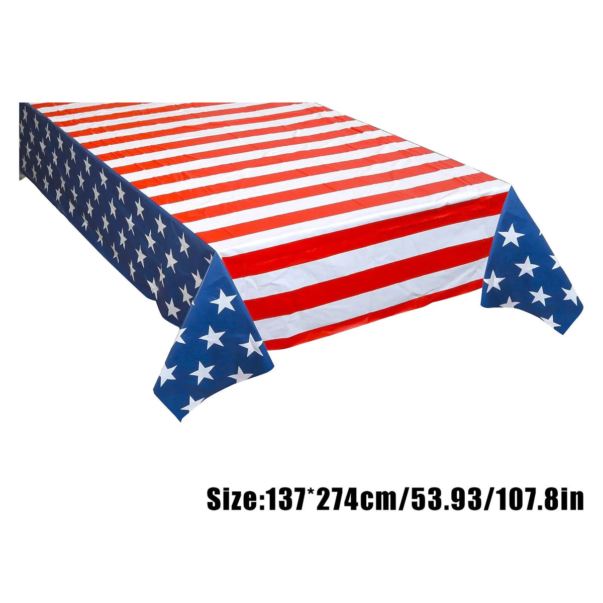 USA Flag Disposable Tablecloth – Patriotic 54×108" Table Cover Disposable Tablecloth Babs red One Size