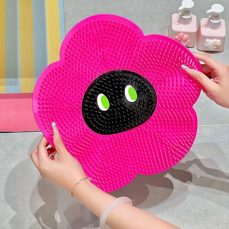 Silicone Flower Foot Scrubber Mat – Non-Slip Massage Shower Pad Foot Scrubber Mat Babs
