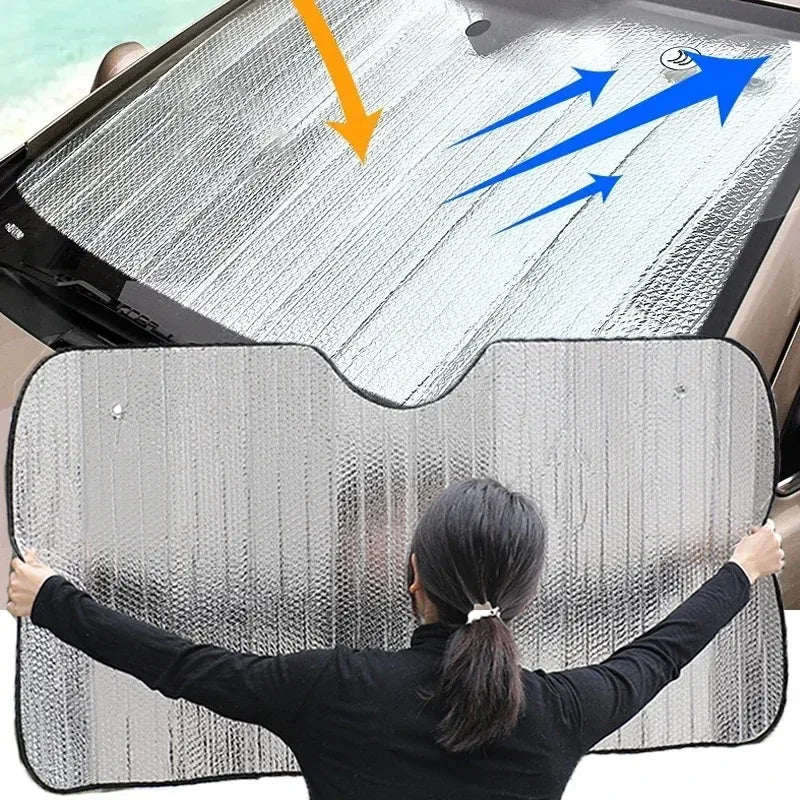Foldable Car Windshield Sunshade UV Protection 140×70cm Car Windshield Sunshade Babs