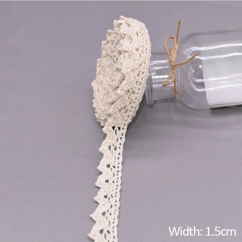 White Embroidered Lace Trim Ribbon 5/10 Yards – DIY Sewing Lace Trim Ribbon Babs 9-Width 1.5cm 5Yards