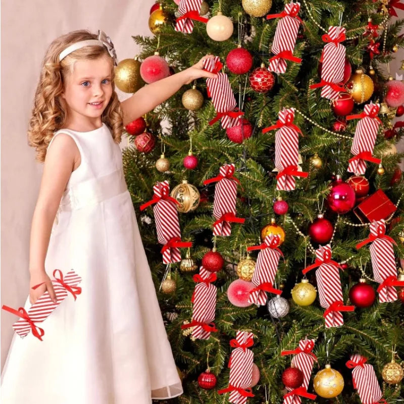 Christmas Red Candy Gift Boxes with Ribbon – Party Favors & Ornaments Holiday Gift Box Babs