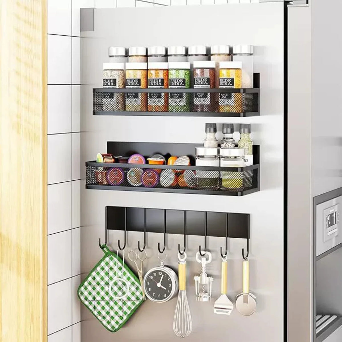 Magnetic Spice Rack for Refrigerator – Stainless Steel Magnetic Spice Rack Babs