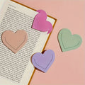 Heart-Shaped Faux Leather Bookmarks 4pcs – Multicolor Double-Sided Faux Leather Bookmark Babs 4pcs