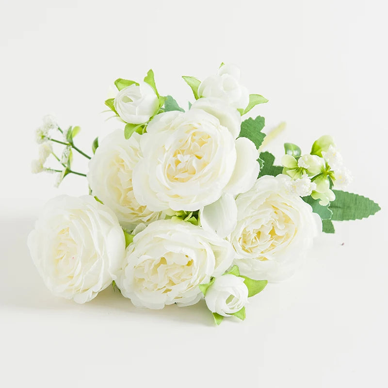 Silk Peony Rose Artificial Flowers – Wedding & Home Décor Artificial Flower Bouquet Babs color3 1pc