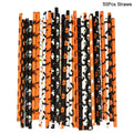 Halloween Paper Straws 25/50pcs – Pumpkin, Bat & Ghost Halloween Paper Straws Babs 50pcs