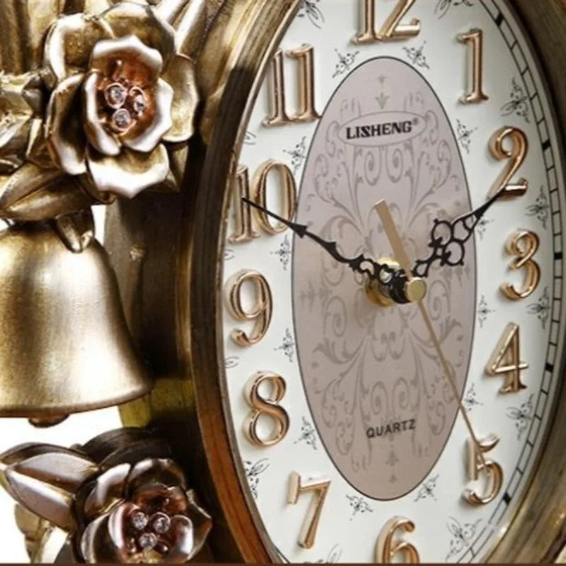 Retro Luxury Tabletop Clock – Silent Quartz Antique Desk Clock Decorative Desk Clock Babs