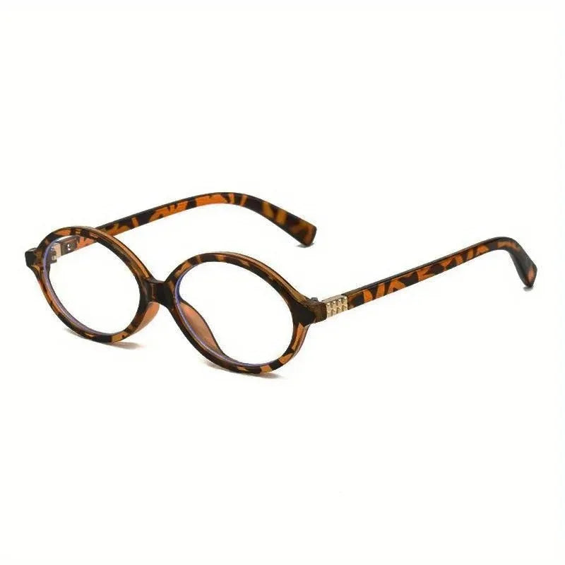Y2K Oval Anti-Blue Light Glasses – Leopard Women's Frames Blue Light Glasses Babs leopard