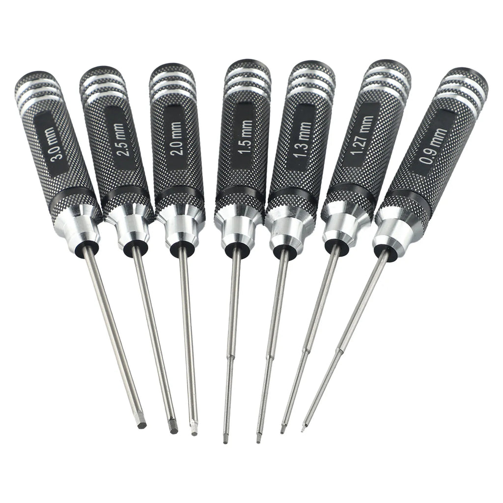 7-Piece HSS Hex Screwdriver Set 0.9–3.0mm for RC Models Hex Screwdriver Set Babs Default Title