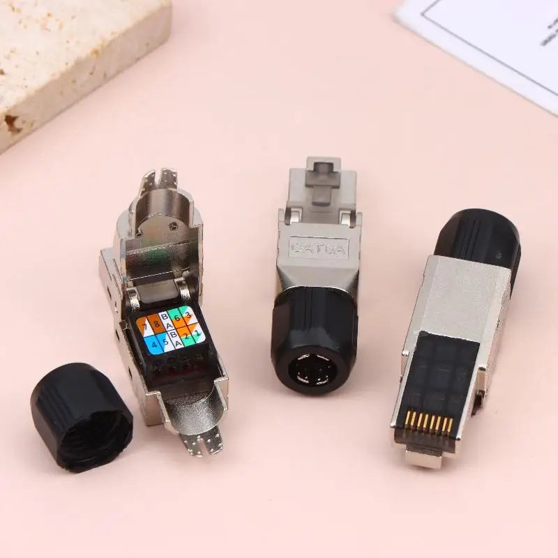 Toolless Shielded RJ45 Plug for Cat8 Cat7 Cat6A – No Crimp Network Connector Babs
