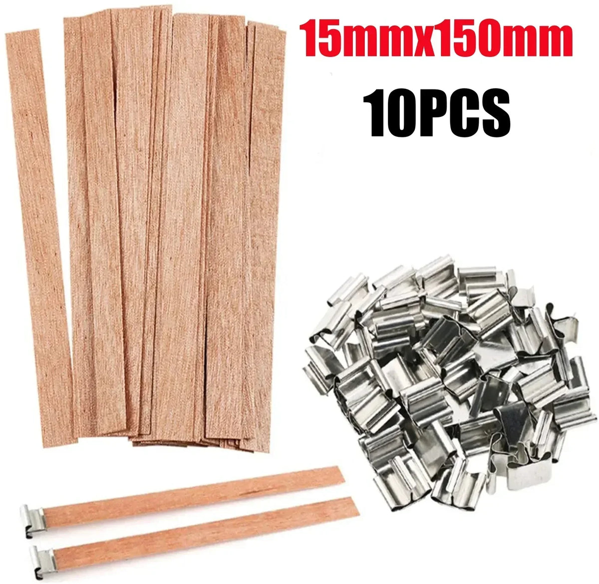 Wooden Candle Wicks for DIY Soy & Paraffin Candle Making Candle Making Wicks Babs L-10PCS