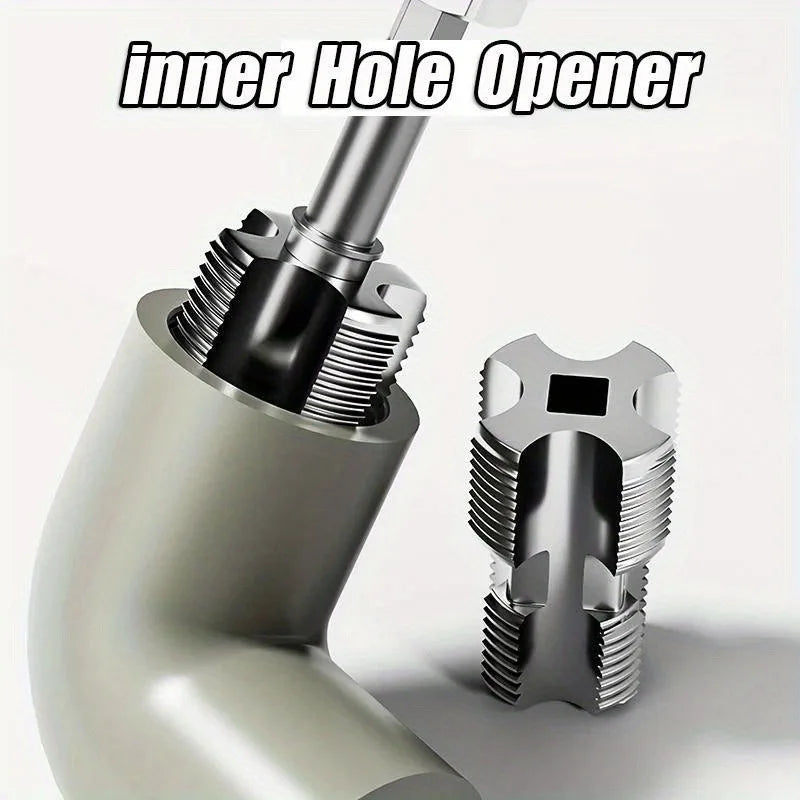 2Pcs Pipe Hole Opener 4/6 Point 1" Hex Shank Drill Bit Set Pipe Hole Opener Bit Babs