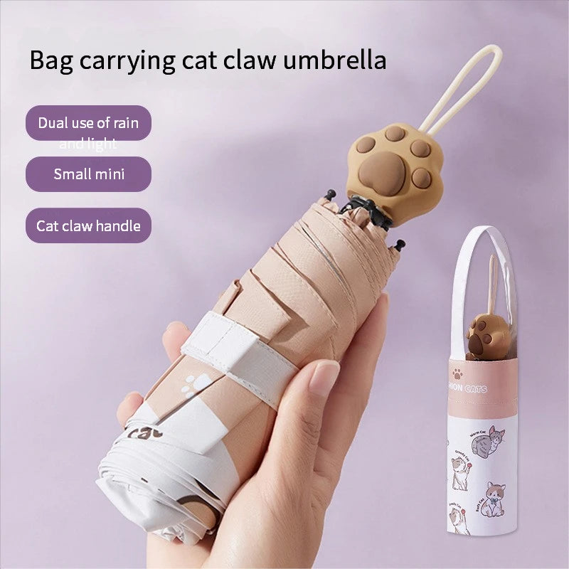 UV Folding Umbrella – Cute Cat Claw Handle | Sun Protection UV Folding Umbrella Babs