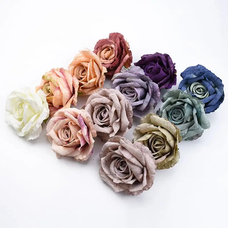 Artificial Silk Rose Flower Heads – Wedding & DIY Decor Artificial Silk Flowers Babs Mix 10 pcs