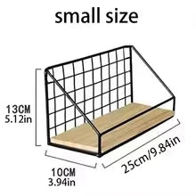 Wall Mounted Iron & Wood Floating Storage Shelf | Space Saving Floating Wall Shelf Babs small