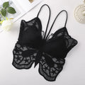 Butterfly Lace Backless Padded Crop Camisole Top | Summer Lace Crop Camisole Babs Black One Size