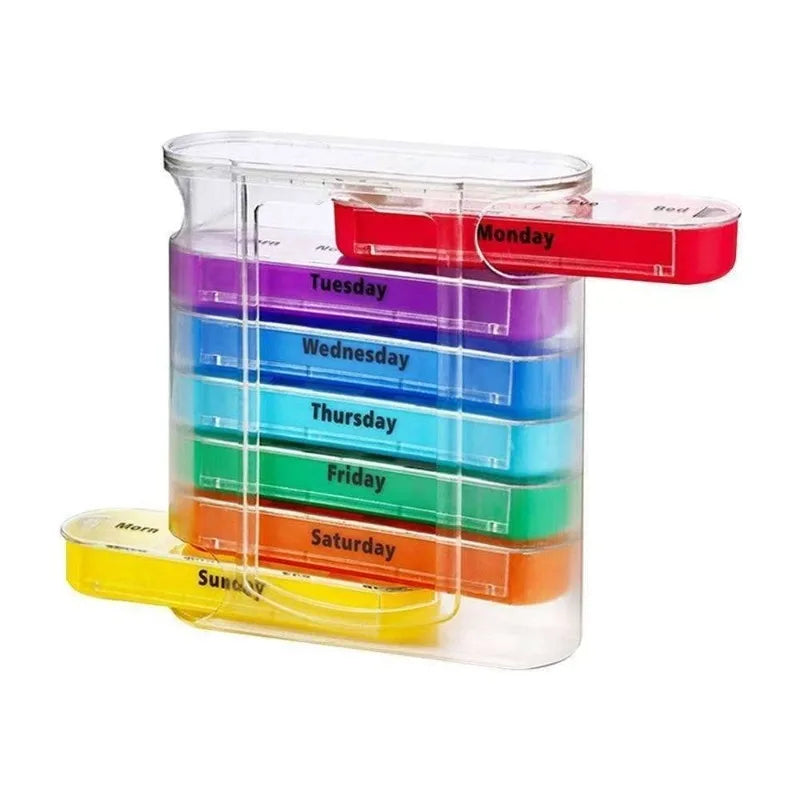 7-Day Detachable Pill Organizer – 28 Compartments, Portable Weekly Pill Organizer Babs