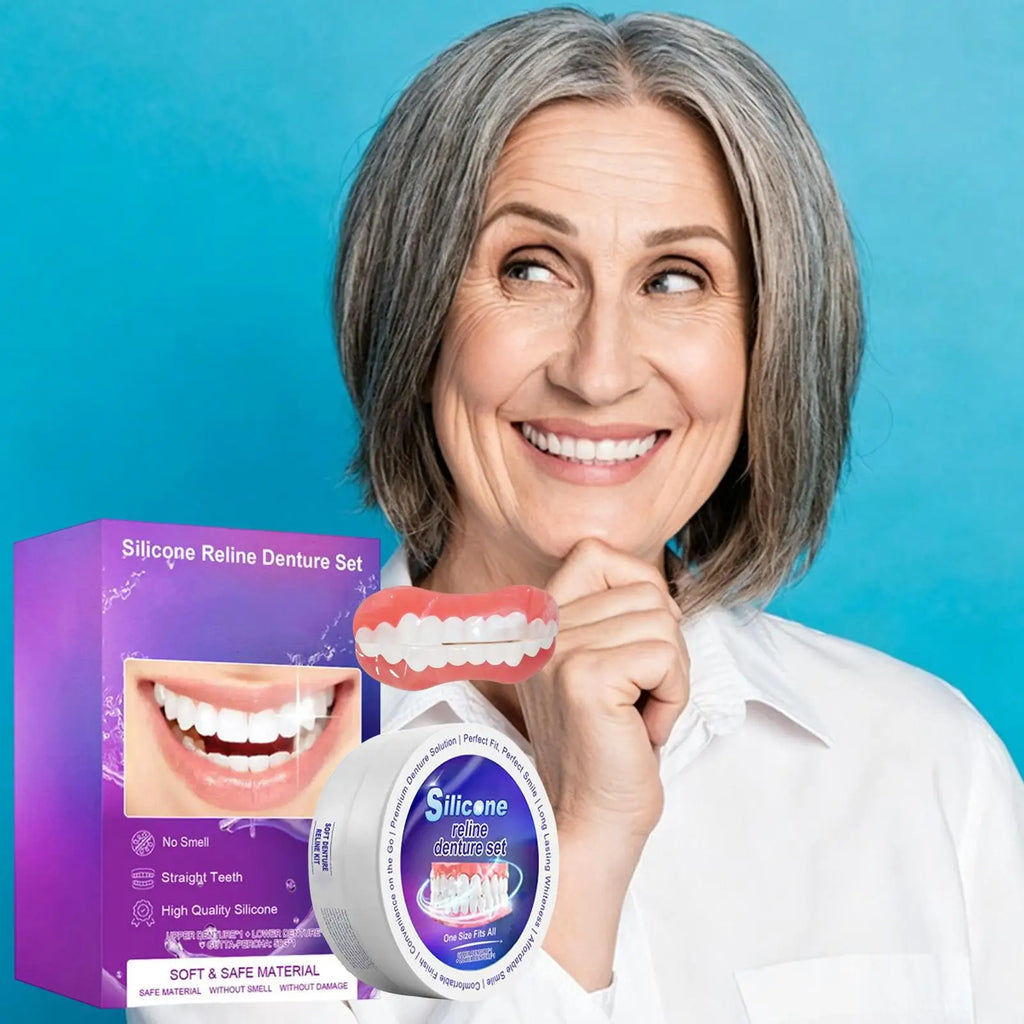 Silicone Denture Reliner Kit – Upper & Lower Set with Glue Denture Reliner Kit Babs