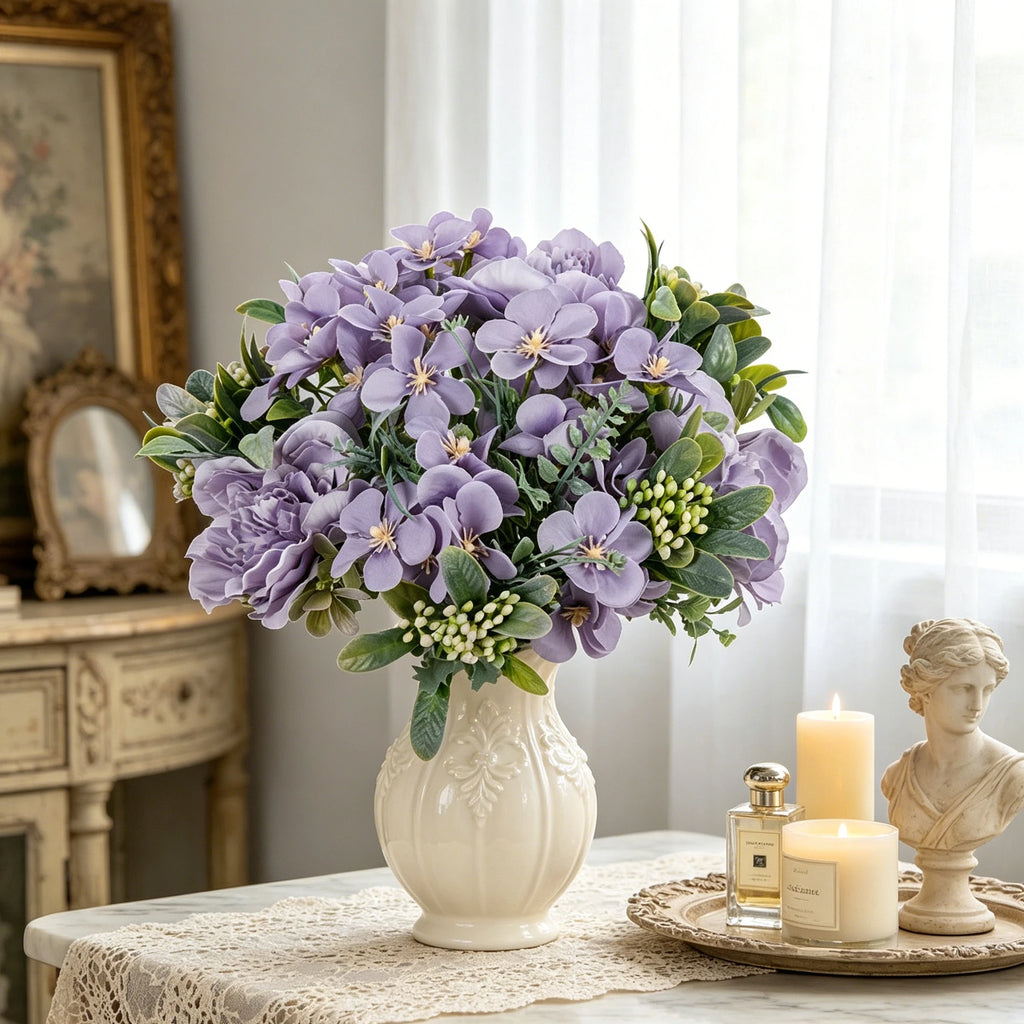 Silk Peony & Hydrangea Artificial Bouquet | Wedding & Home Decor Artificial Flower Bouquet Babs