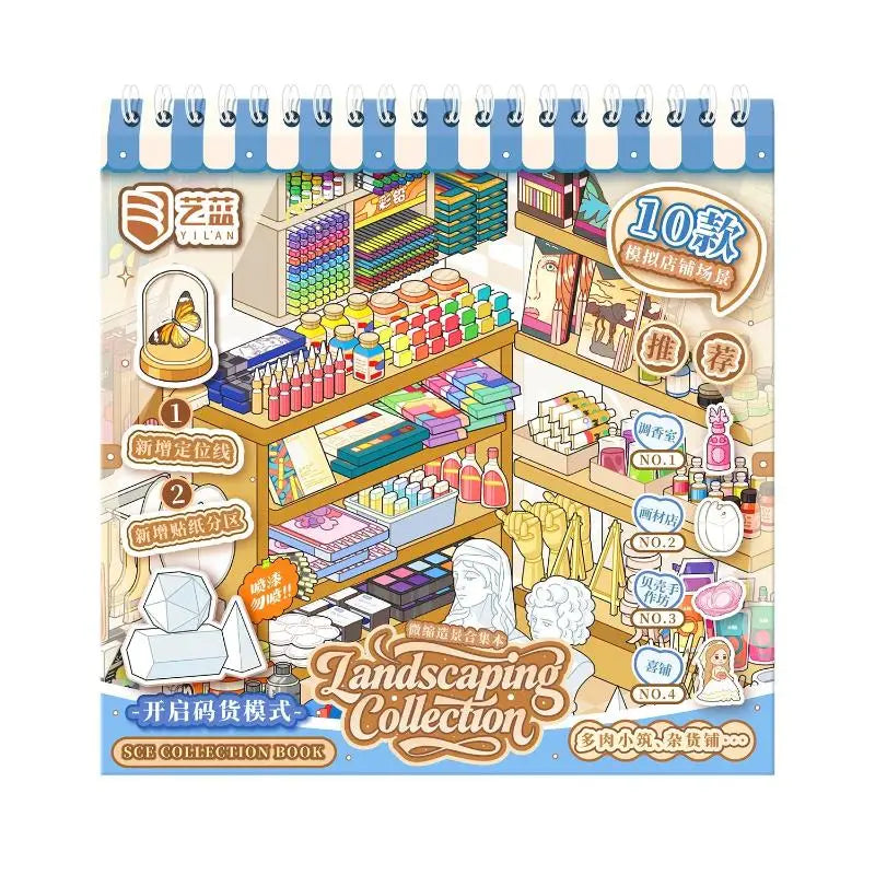 3D Shop Scene DIY Sticker Book – 10-in-1 Scrapbook Album DIY Craft Sticker Book Babs