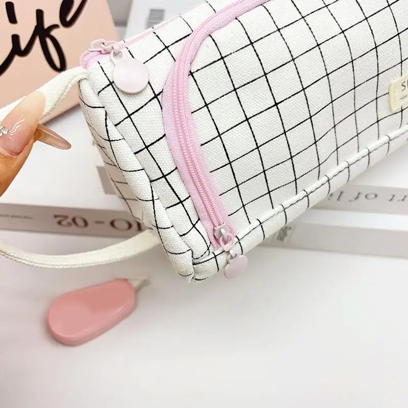 Kawaii Large Capacity Canvas Pencil Case – 3-in-1 Organizer Canvas Pencil Case Babs