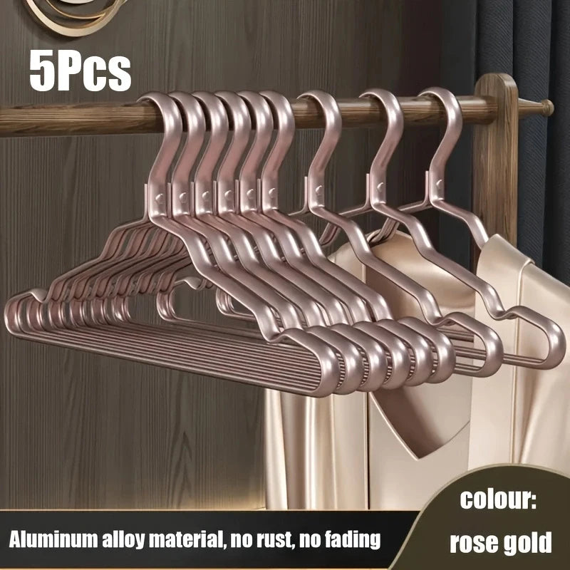 Metal Clothes Hangers – Heavy Duty Aluminum Coat & Dress Hangers Metal Clothes Hangers Babs 5Pcs-Rose gold