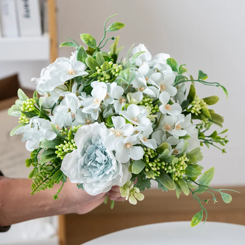 Silk Peony Hydrangea Artificial Bouquet – Wedding & Home Décor Artificial Flower Bouquet Babs