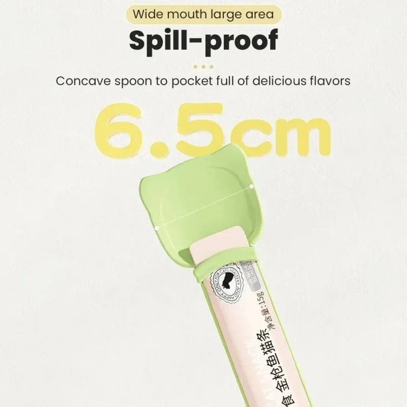 Cat Lickable Wet Food Feeder Spoon | Long Handle Squeeze Dispenser Cat Food Feeder Babs