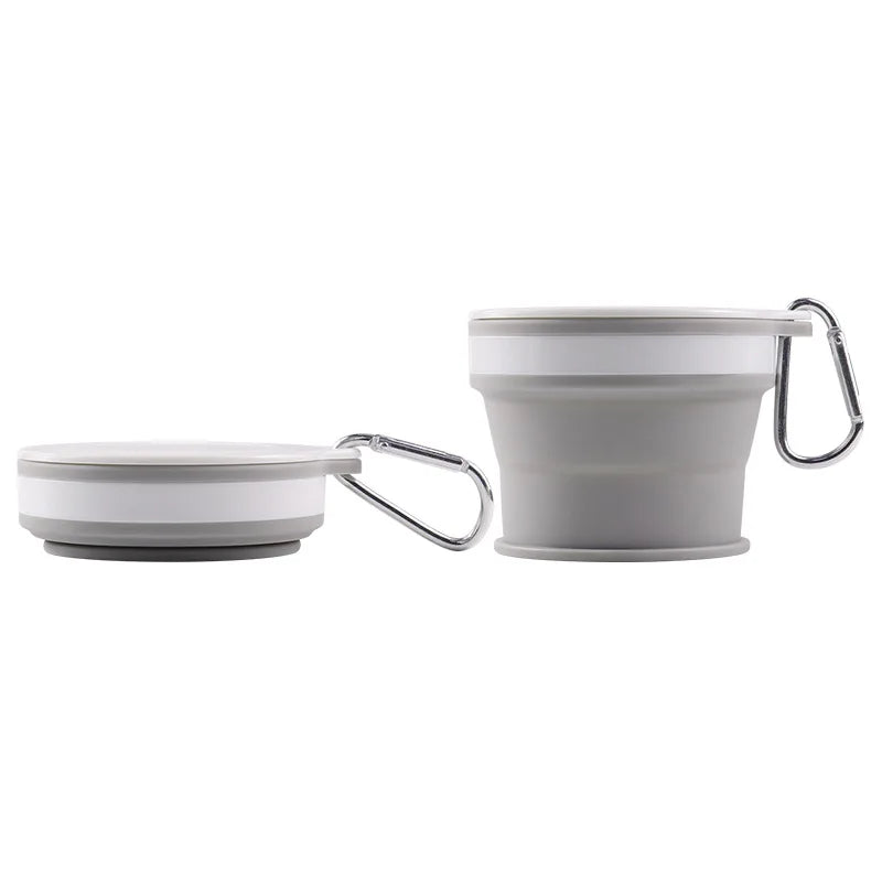 Foldable Silicone Travel Cup with Hook – Collapsible Mug Collapsible Travel Mug Babs 2pcs