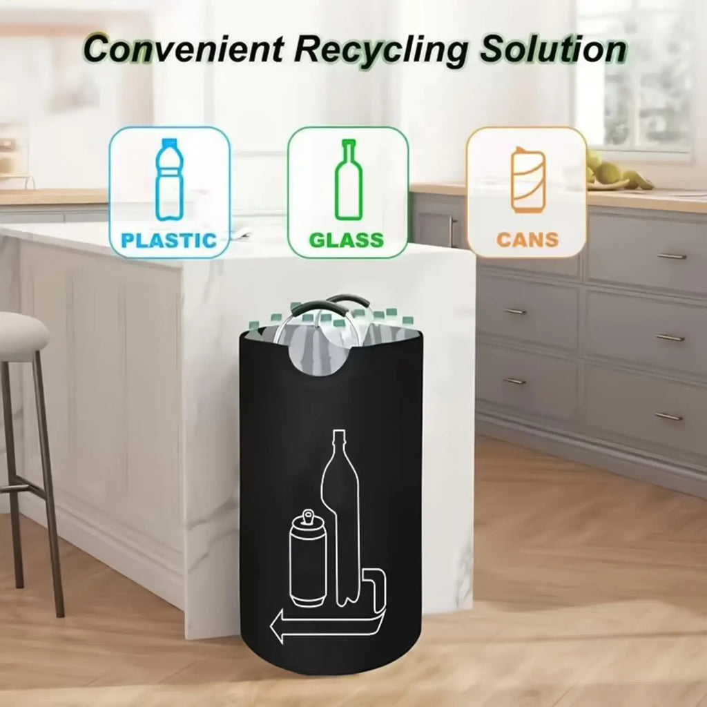 115L Folding Bottle Storage Basket – Large Recycling Bin Bag Recycling Storage Bin Babs
