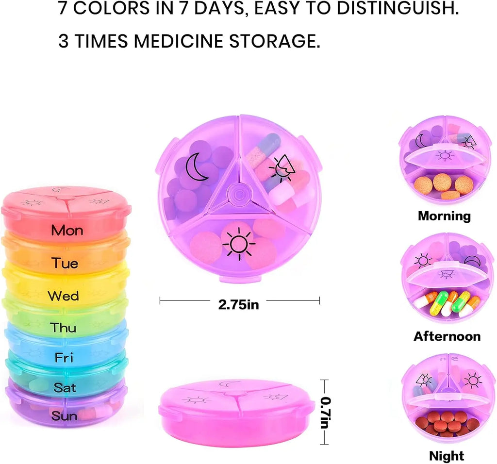7-Day Pill Organizer 3x Daily – Large Travel Medicine Case Pill Organizer Case Babs