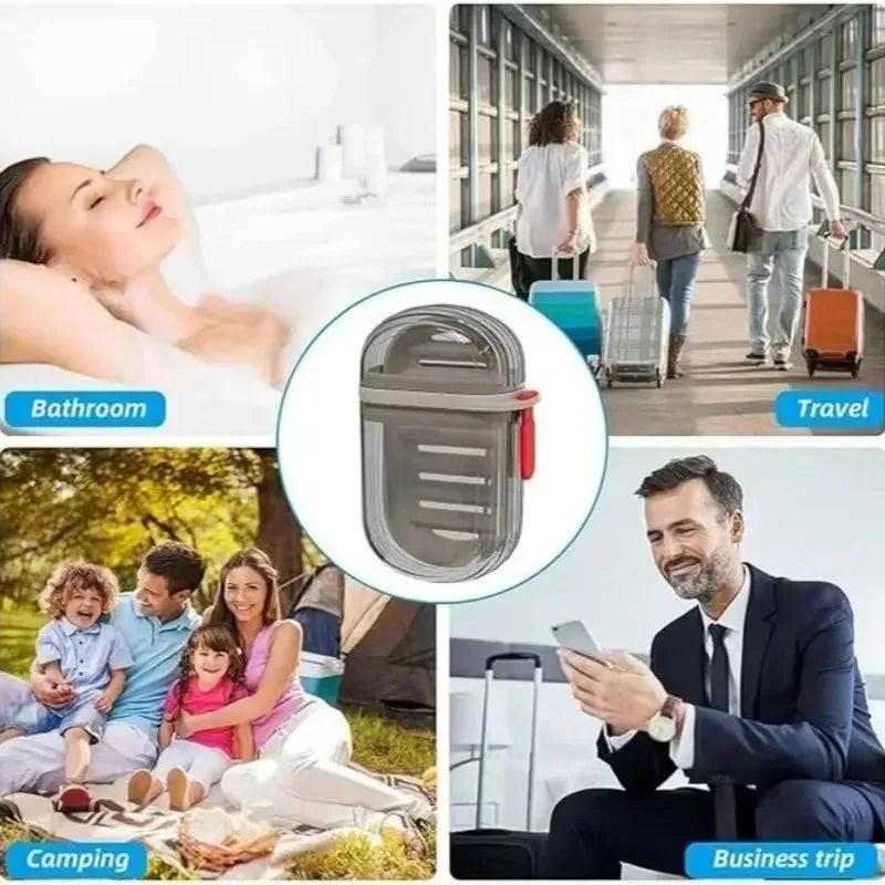Travel Soap Box with Lid – Leakproof, Draining Soap Case Travel Soap Case Babs